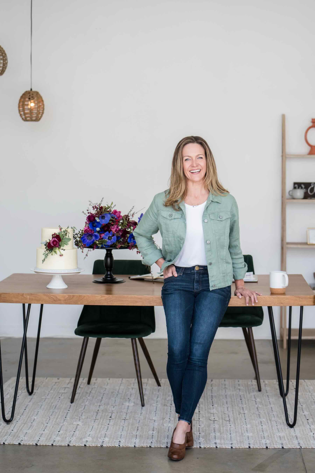 Wendee Vezzetti, small wedding and elopement planner, in her Colorado studio