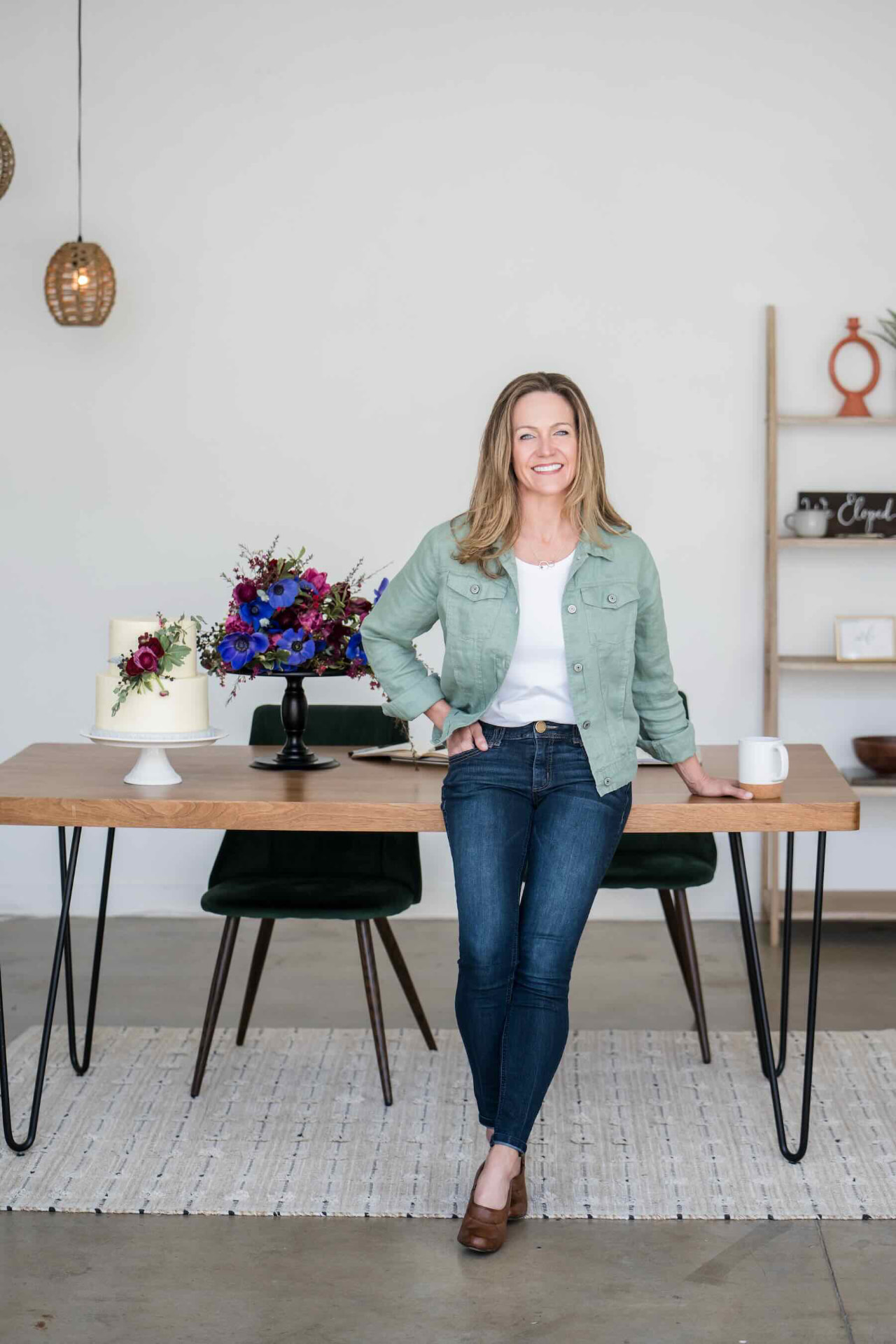 Wendee Vezzetti, Colorado micro-wedding planner, in her studio